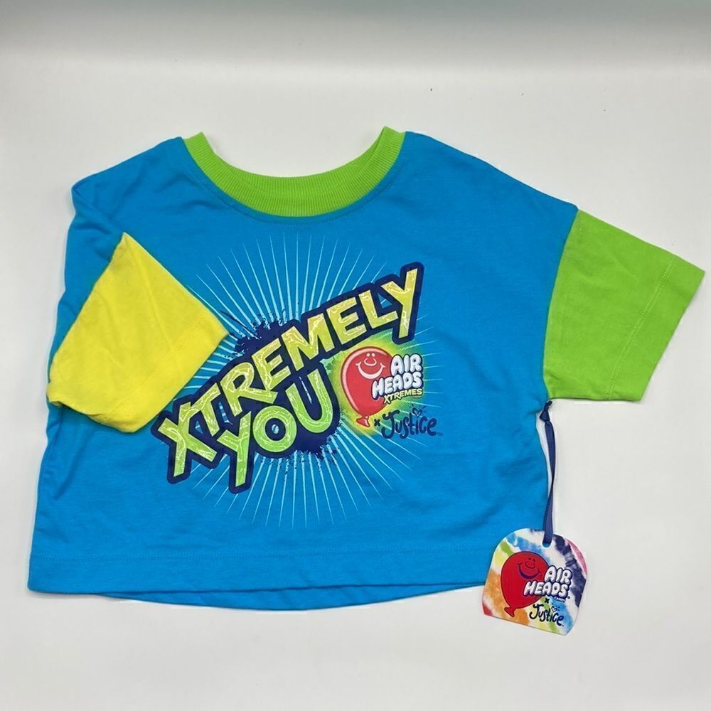 Justice Girl's x Airheads Colorblock Blast Cropped T-Shirt Size XS (5/6)